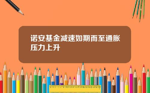 诺安基金减速如期而至通胀压力上升