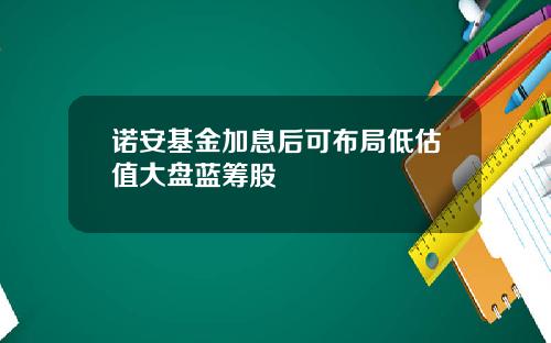 诺安基金加息后可布局低估值大盘蓝筹股