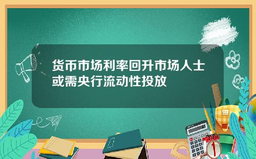 货币市场利率回升市场人士或需央行流动性投放