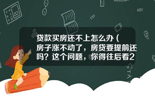 贷款买房还不上怎么办 (房子涨不动了，房贷要提前还吗？这个问题，你得往后看20年)_1