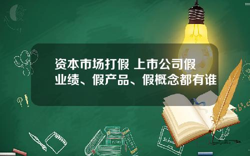 资本市场打假 上市公司假业绩、假产品、假概念都有谁