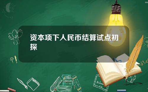 资本项下人民币结算试点初探
