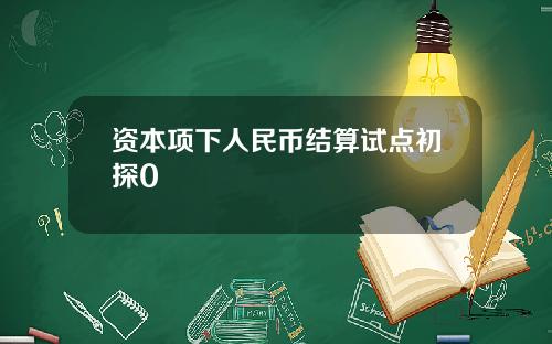 资本项下人民币结算试点初探0