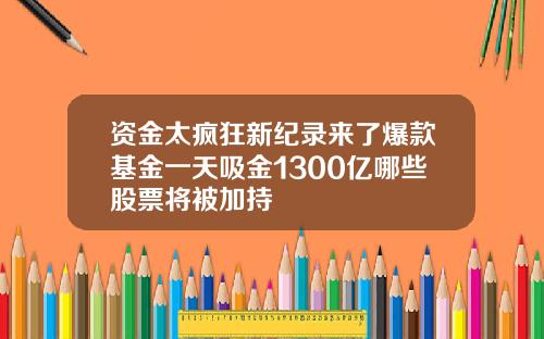 资金太疯狂新纪录来了爆款基金一天吸金1300亿哪些股票将被加持