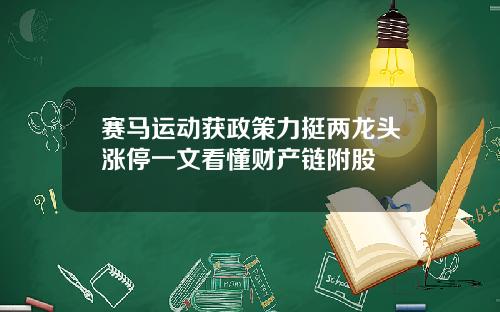赛马运动获政策力挺两龙头涨停一文看懂财产链附股