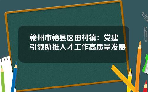 赣州市赣县区田村镇:党建引领助推人才工作高质量发展