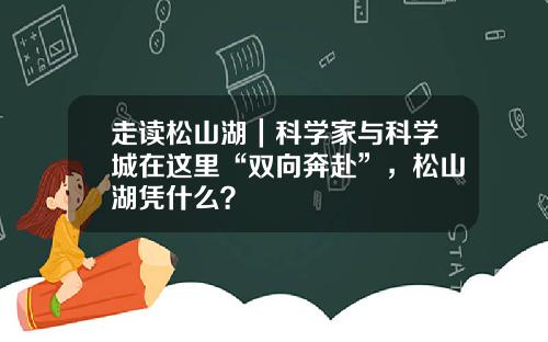 走读松山湖｜科学家与科学城在这里“双向奔赴”，松山湖凭什么？