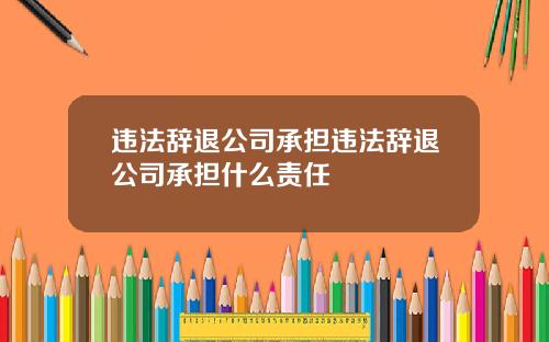 违法辞退公司承担违法辞退公司承担什么责任