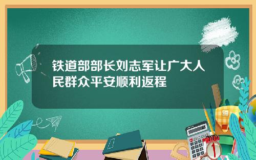 铁道部部长刘志军让广大人民群众平安顺利返程