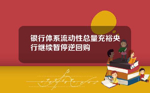 银行体系流动性总量充裕央行继续暂停逆回购