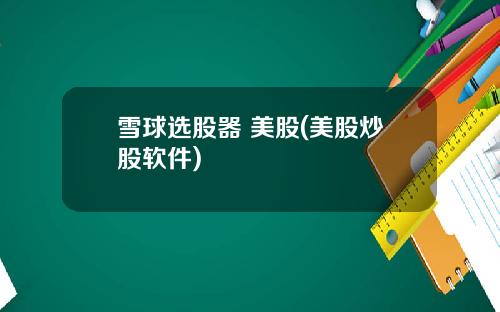 雪球选股器 美股(美股炒股软件)