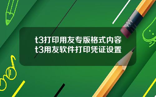 t3打印用友专版格式内容t3用友软件打印凭证设置