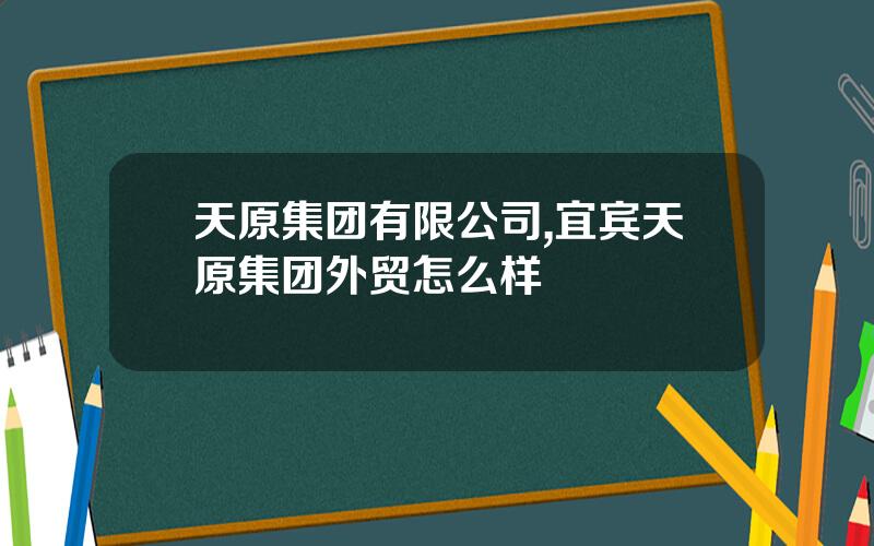 天原集团有限公司,宜宾天原集团外贸怎么样