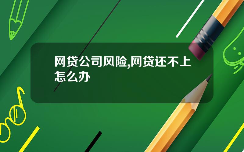 网贷公司风险,网贷还不上怎么办