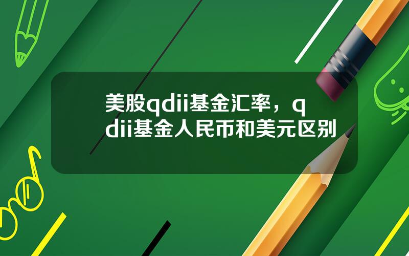 美股qdii基金汇率，qdii基金人民币和美元区别