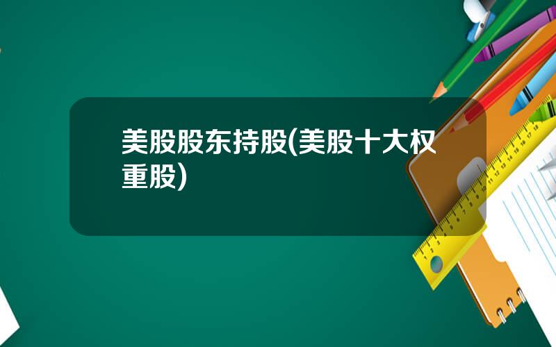 美股股东持股(美股十大权重股)
