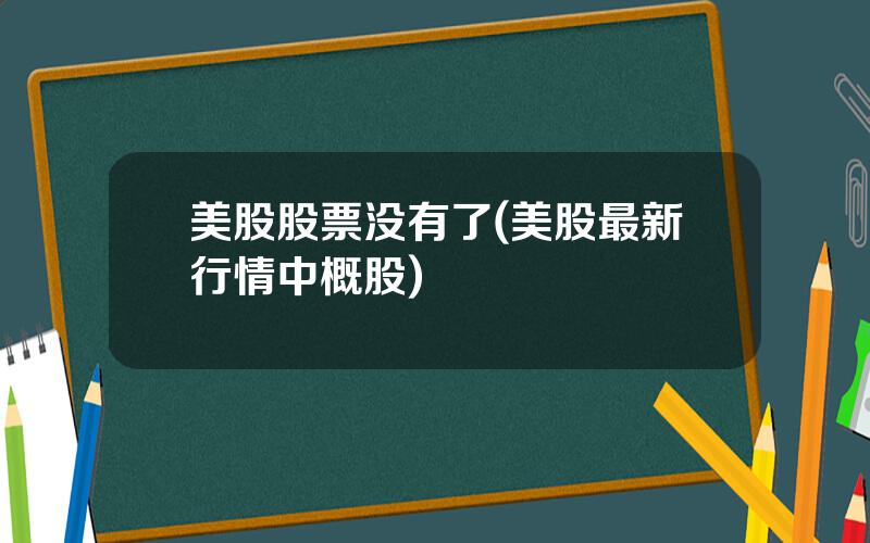 美股股票没有了(美股最新行情中概股)
