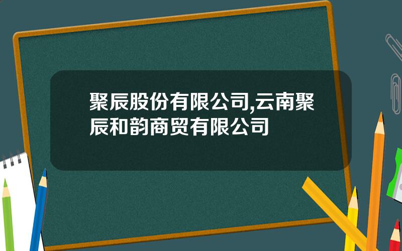 聚辰股份有限公司,云南聚辰和韵商贸有限公司