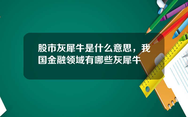 股市灰犀牛是什么意思，我国金融领域有哪些灰犀牛