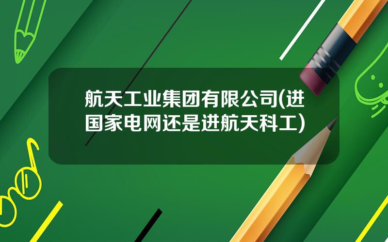 航天工业集团有限公司(进国家电网还是进航天科工)