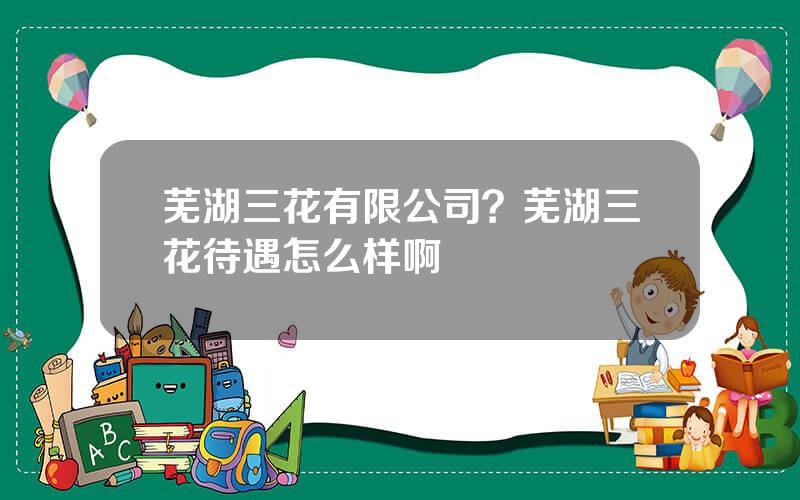 芜湖三花有限公司？芜湖三花待遇怎么样啊