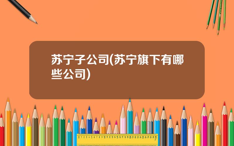 苏宁子公司(苏宁旗下有哪些公司)