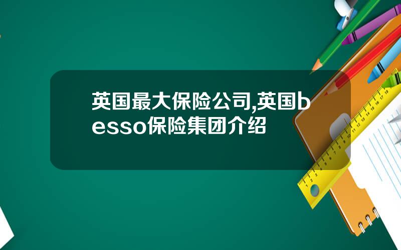 英国最大保险公司,英国besso保险集团介绍