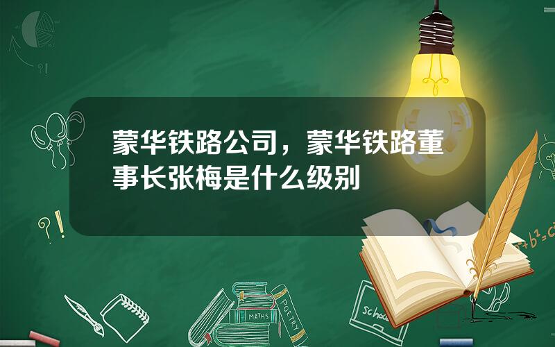 蒙华铁路公司，蒙华铁路董事长张梅是什么级别