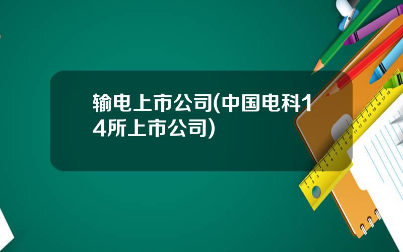 输电上市公司(中国电科14所上市公司)