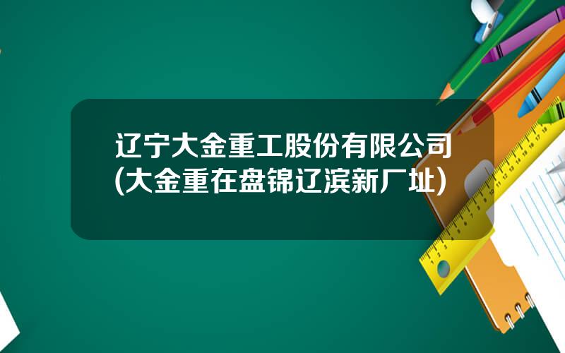 辽宁大金重工股份有限公司(大金重在盘锦辽滨新厂址)