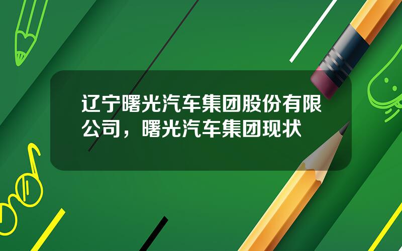 辽宁曙光汽车集团股份有限公司，曙光汽车集团现状
