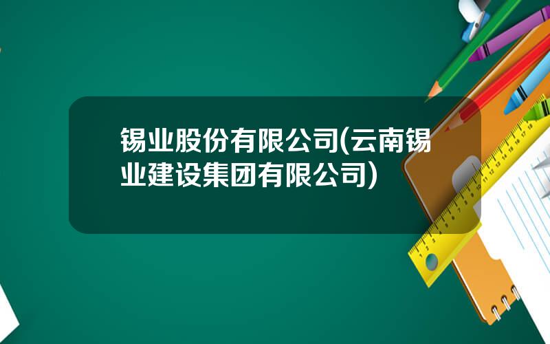 锡业股份有限公司(云南锡业建设集团有限公司)