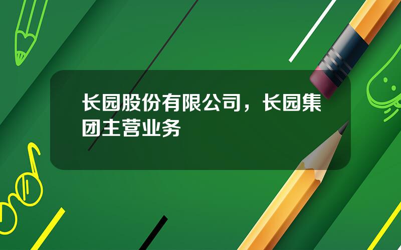 长园股份有限公司，长园集团主营业务