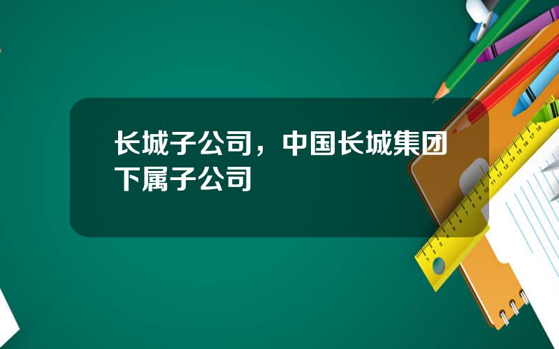 长城子公司，中国长城集团下属子公司