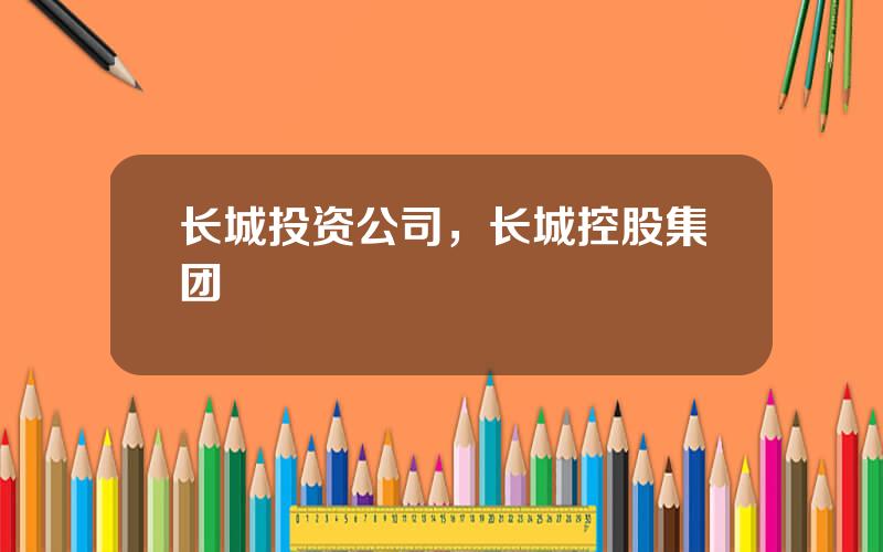 长城投资公司，长城控股集团