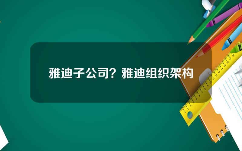 雅迪子公司？雅迪组织架构