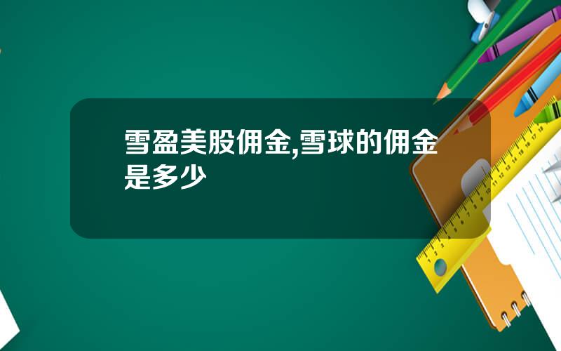 雪盈美股佣金,雪球的佣金是多少